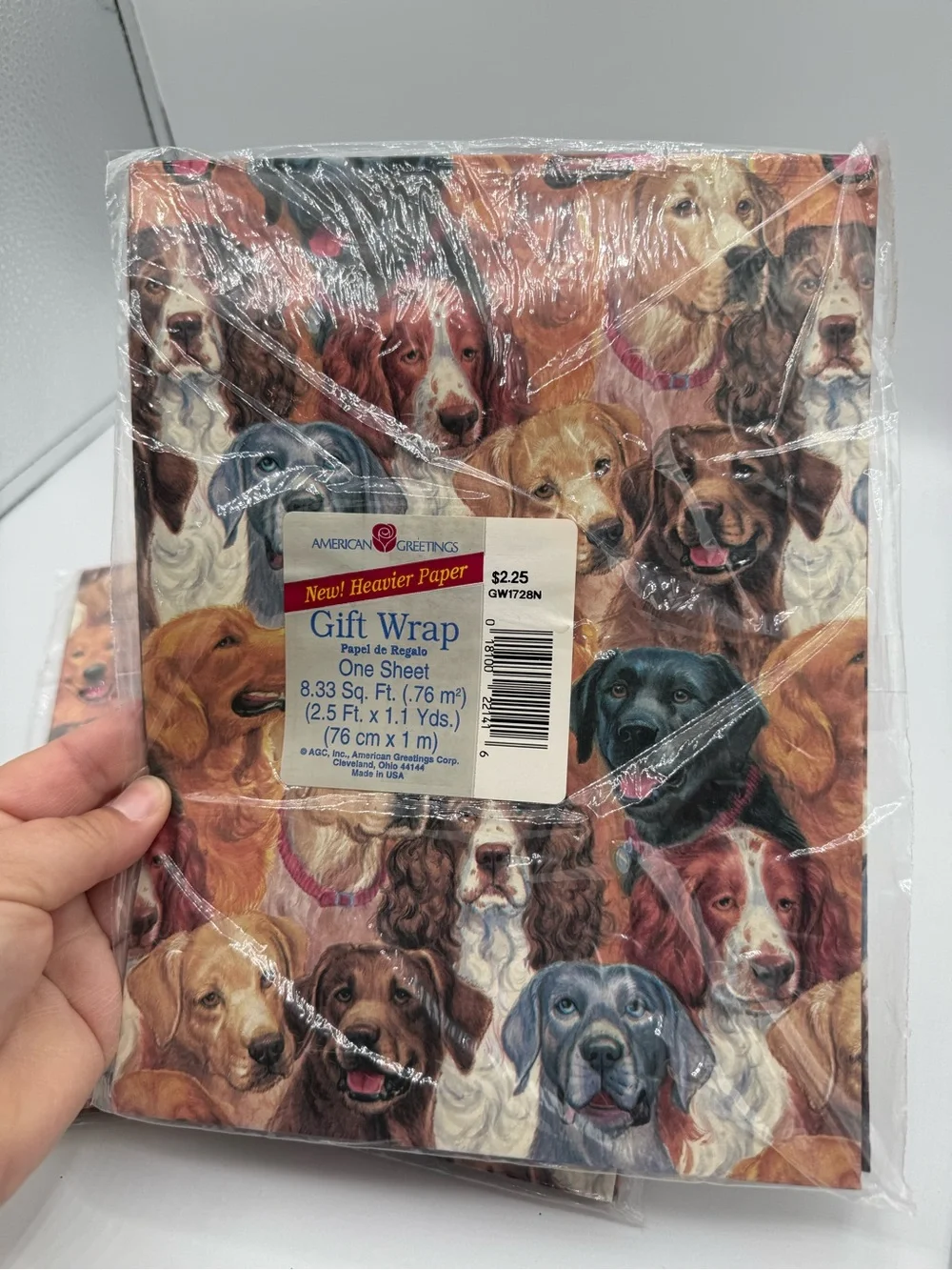 Vintage American Greetings All Over Dog Print Wrapping Paper Lot Of 3 Brand New
